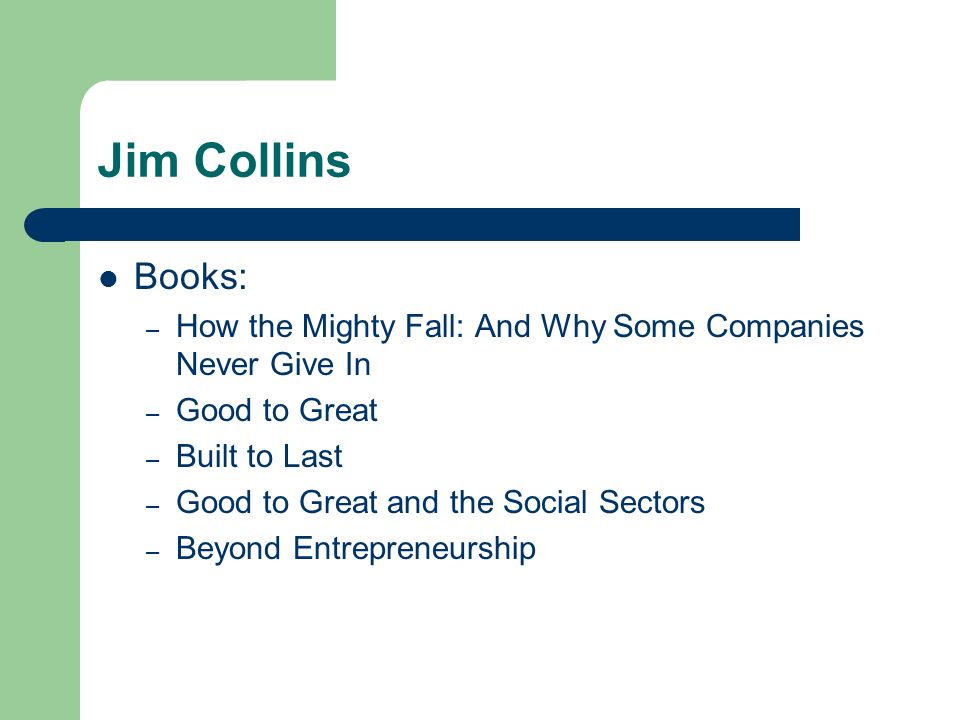 Book report on good to great by jim collins
