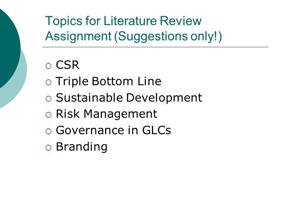 Good Literature Review Topics