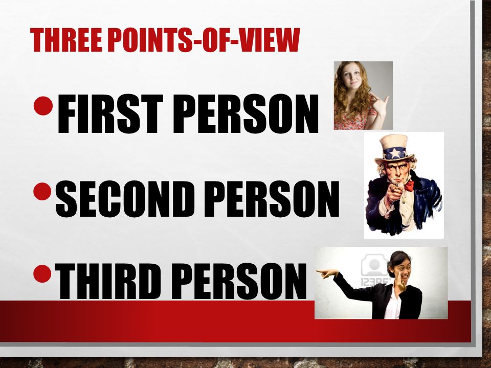 THREE POINTS-OF-VIEW FIRST PERSON SECOND PERSON THIRD PERSON