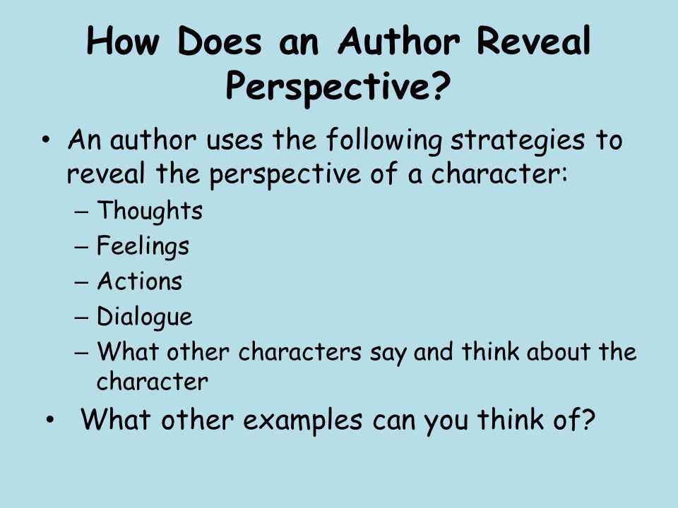 How Does an Author Reveal Perspective.