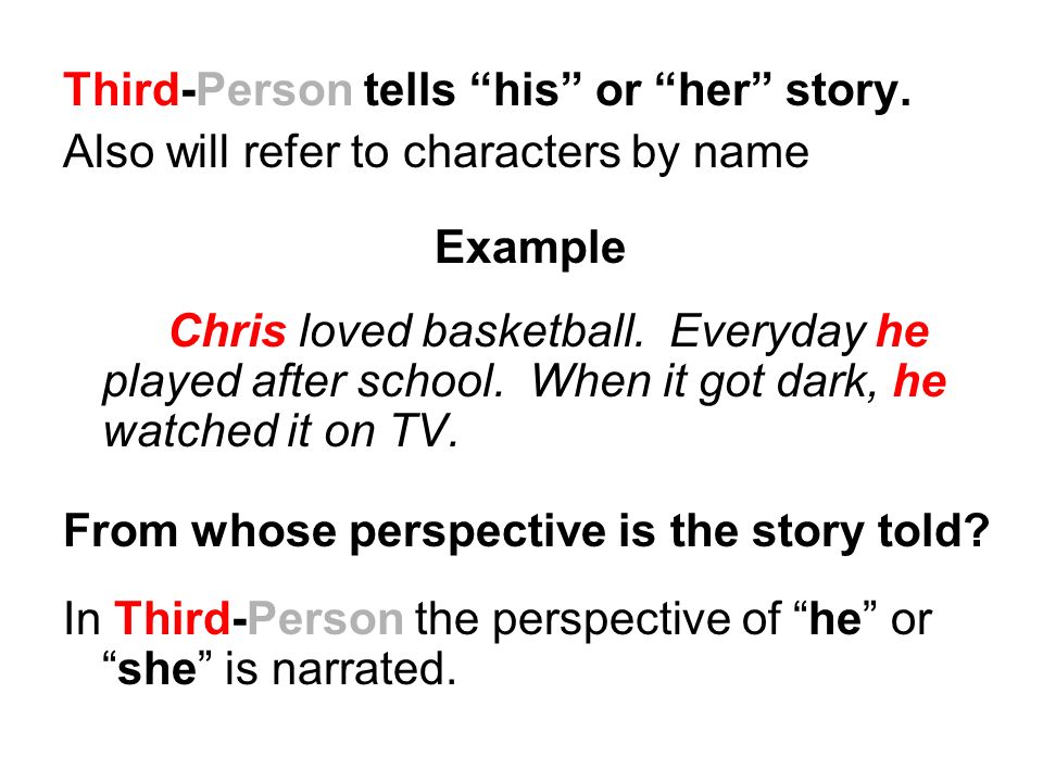 Third-Person tells his or her story.