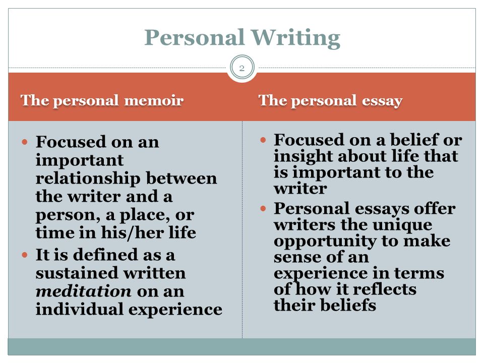 memoirs essay examples