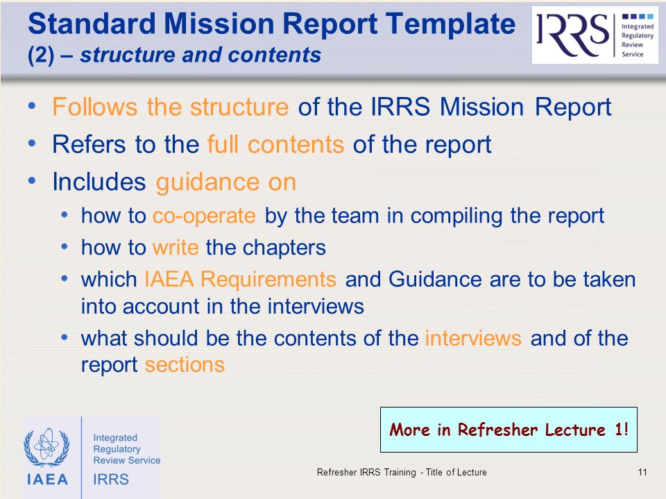 mission report template
