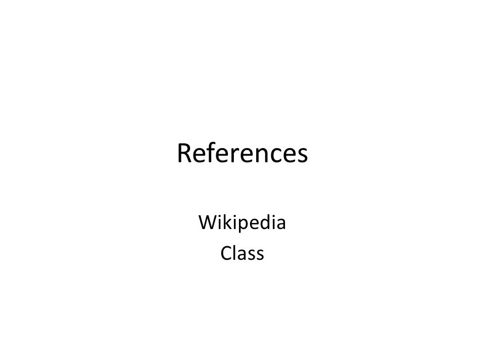 References Wikipedia Class