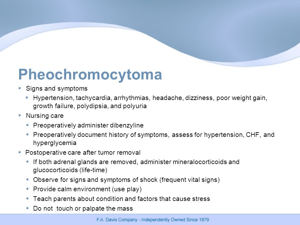 Pheochromocytoma with weight gain