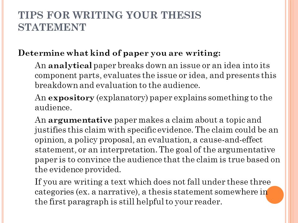 Argumentative paper thesis statement