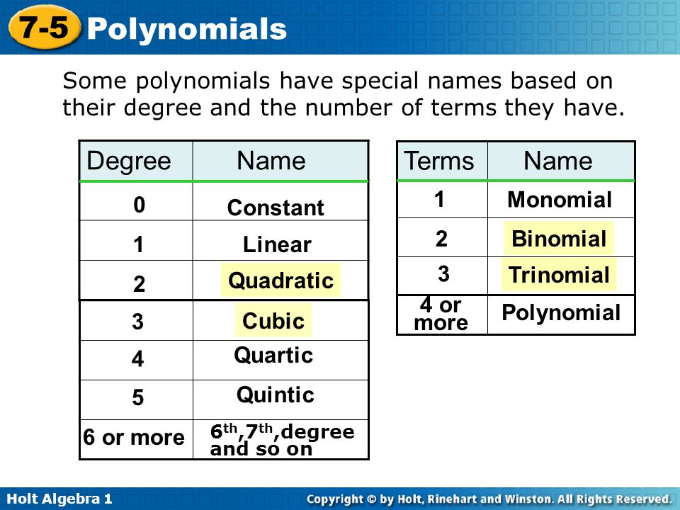 Worksheets Naming Polynomials Worksheet naming polynomials worksheet intrepidpath holt algebra 7 5 1 warm up