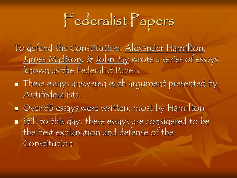 Federalism Essays