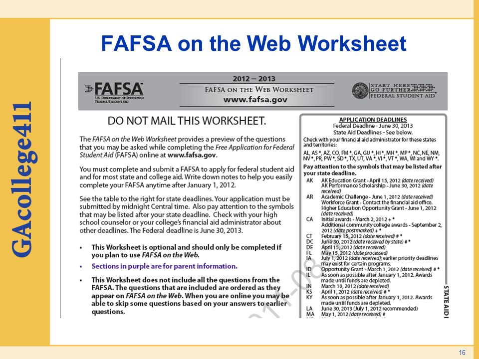Worksheets Fafsa On The Web Worksheet fafsa on the web worksheet 15 16 intrepidpath geia student finance mission financial aid 101 darryl watson