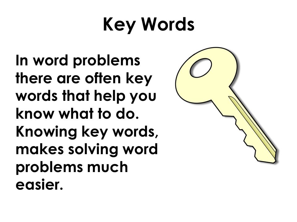 Keywords For Solving Word Problems