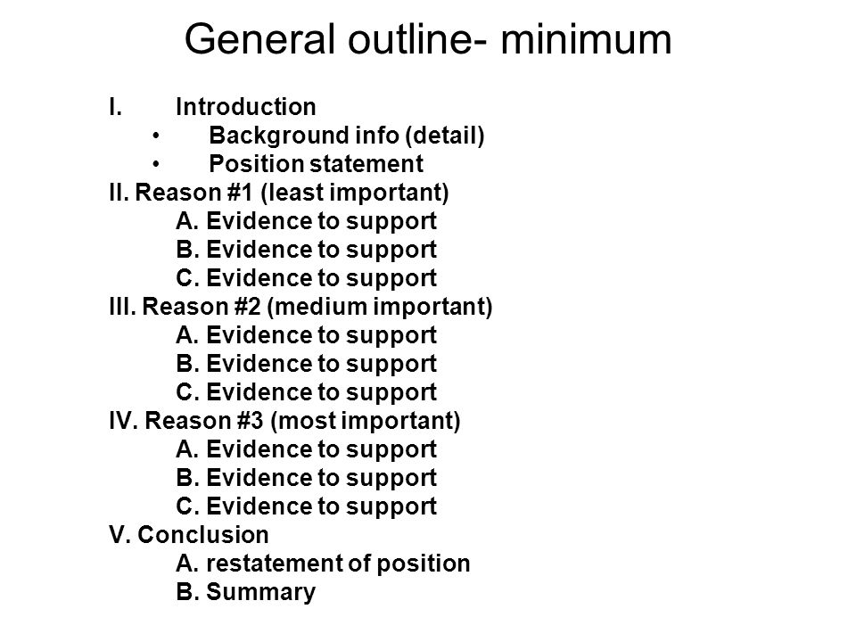argument essay paper outline general
