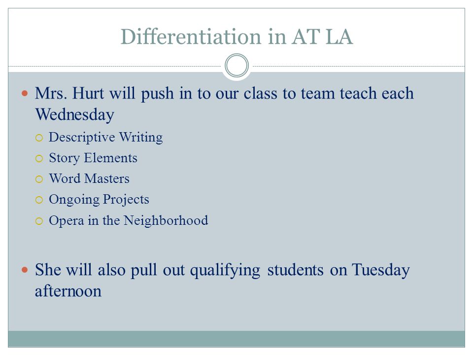 Differentiation in AT LA Mrs.