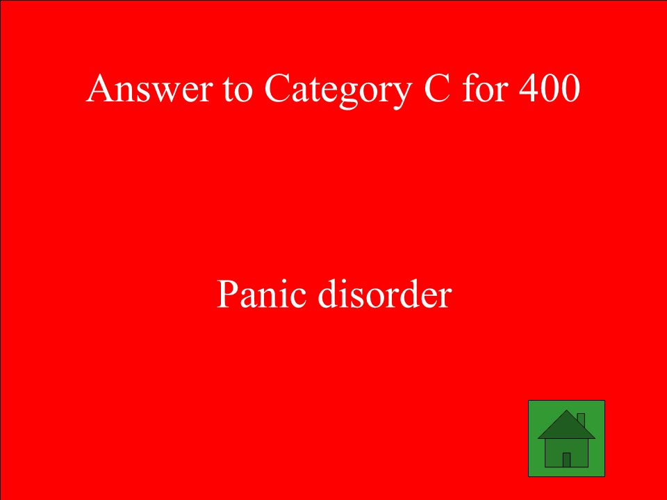 Answer to Category C for 400 Panic disorder