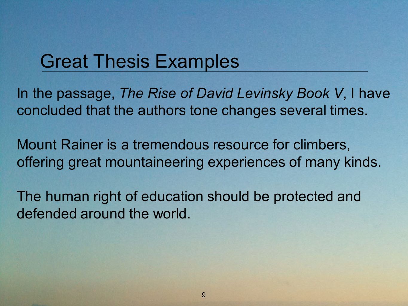 a great thesis a great thesis