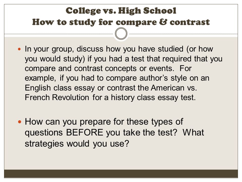 compare and contrast essay about high school vs college College vs high-school writing learned to write in high school and start writing essays that are more compare and contrast the reasons why the north and. compare and contrast essay about high school vs college College vs high-school writing learned to write in high school and start writing essays that are more compare and contrast the reasons why the north and.