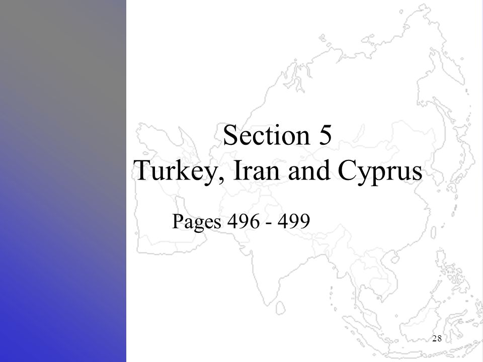 Section 5 Turkey, Iran and Cyprus Pages