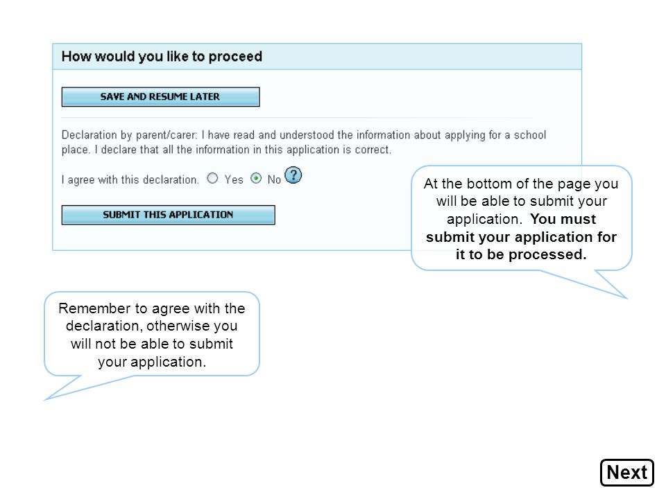 At the bottom of the page you will be able to submit your application.