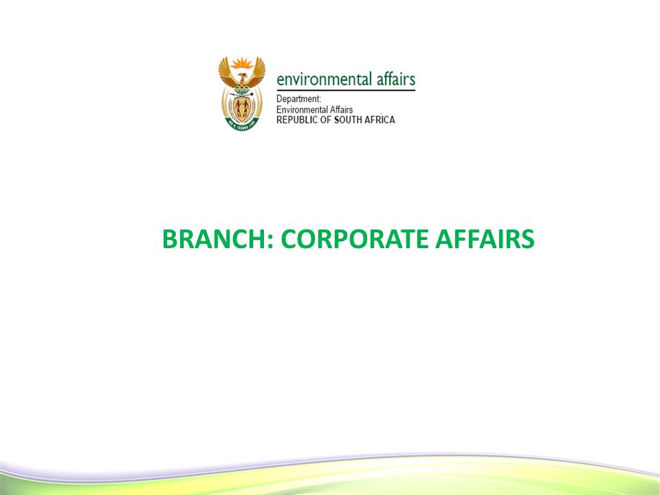 1 1 BRANCH: CORPORATE AFFAIRS 1