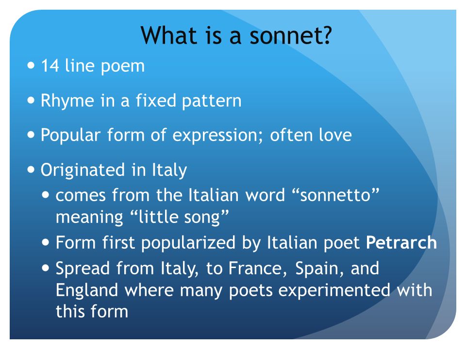 What is a sonnet.