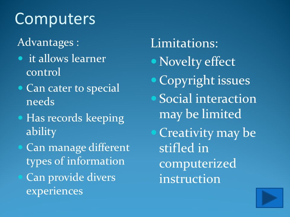 advantage of computer Advantages and disadvantages of using computers in education and research keywords: computer in research, computer advantages, conservation issue 1. advantage of computer Advantages and disadvantages of using computers in education and research keywords: computer in research, computer advantages, conservation issue 1.