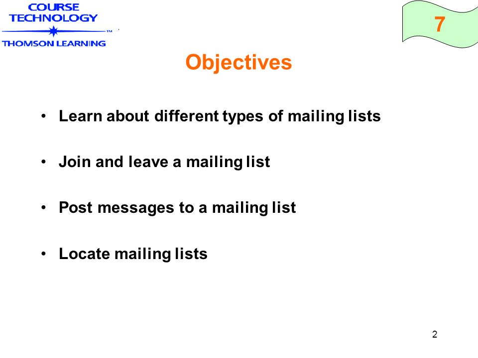 7 1 advanced using mailing lists and exploring wireless options new types of mailing