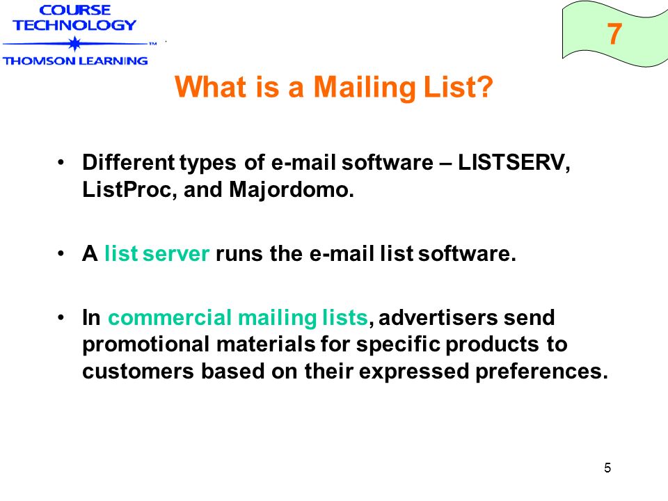 7 1 advanced using mailing lists and exploring wireless options new types of mailing