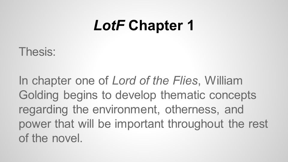 Chapters In Thesis
