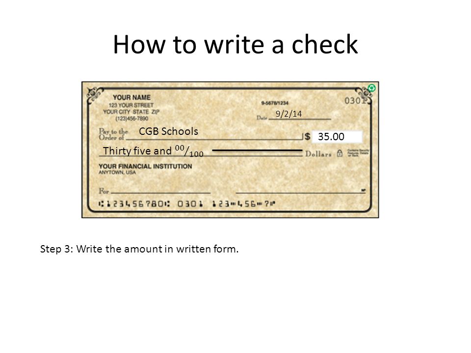How to write amount on a check