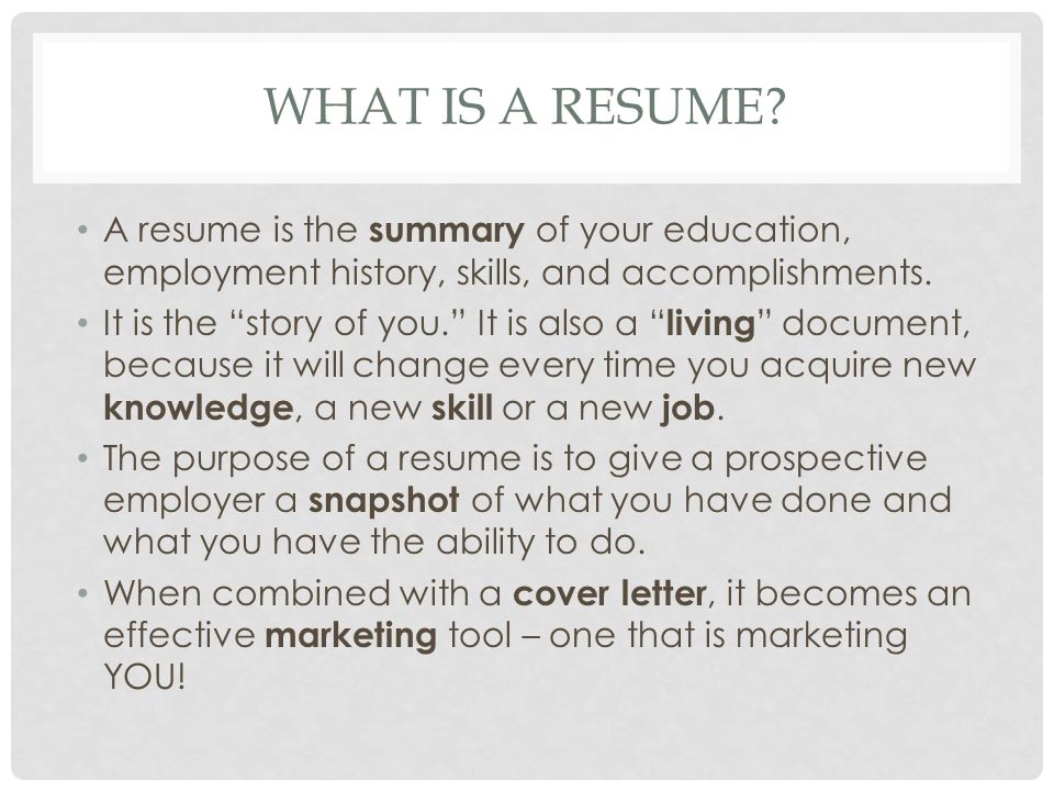 creating resumes what is a resume a resume is the summary of your creating a resumes