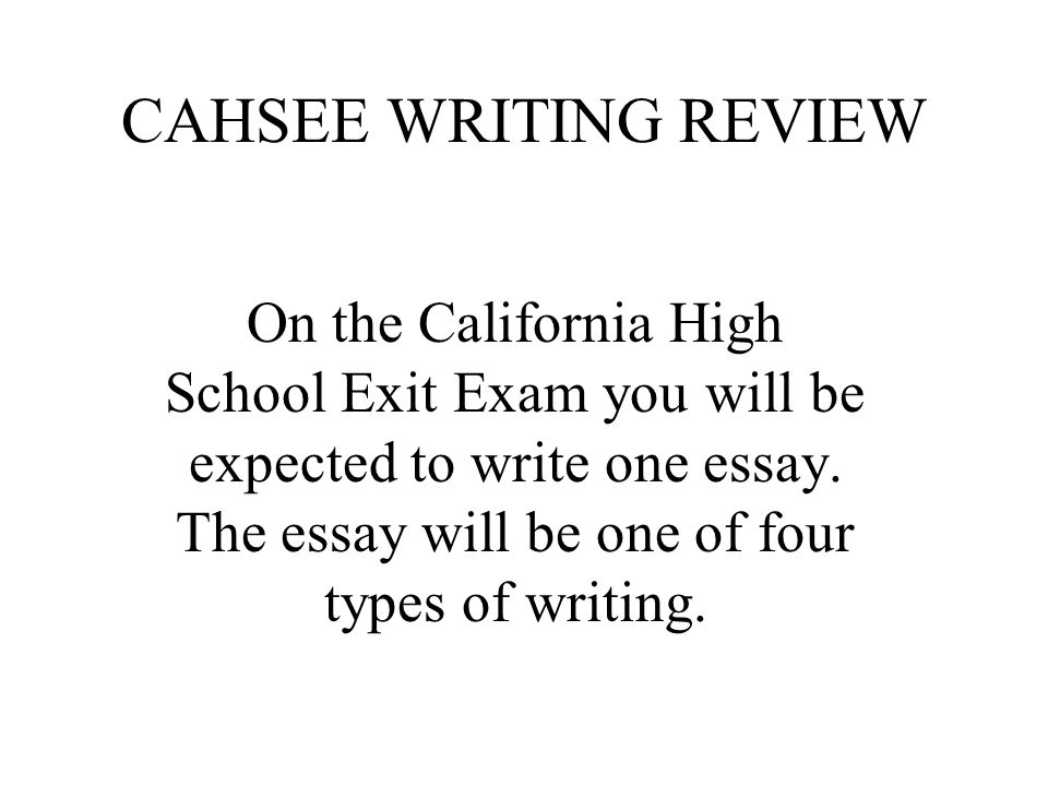 cahsee essay