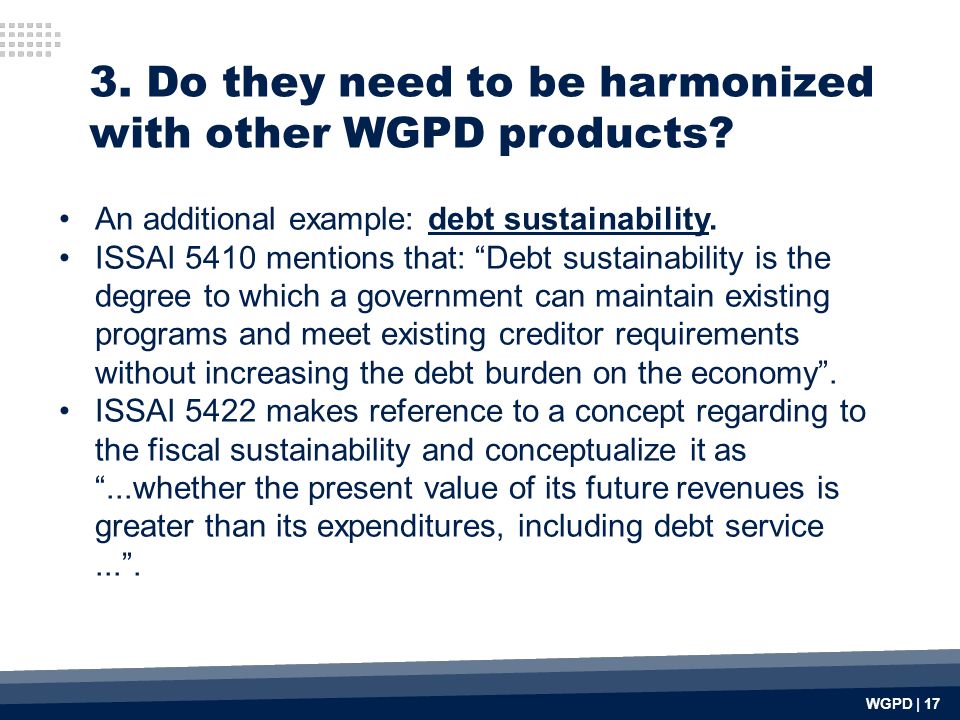 WGPD | Do they need to be harmonized with other WGPD products.