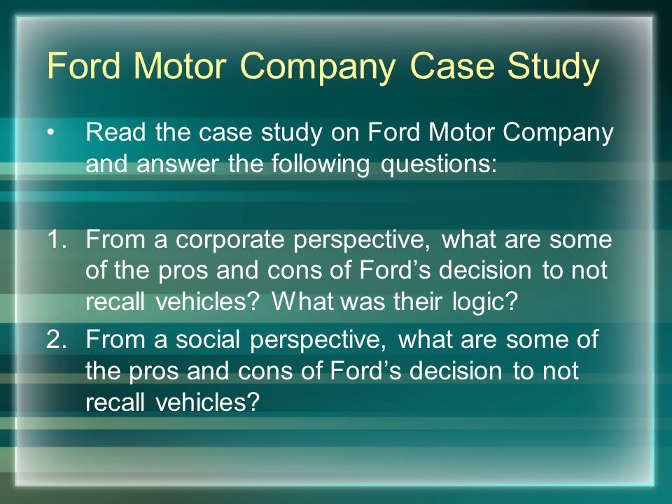 case study on ford and motor Ford motor company: blueprint for mobility case study access to case studies expires six months after purchase date mark fields, ford motor company's coo. case study on ford and motor Ford motor company: blueprint for mobility case study access to case studies expires six months after purchase date mark fields, ford motor company's coo.