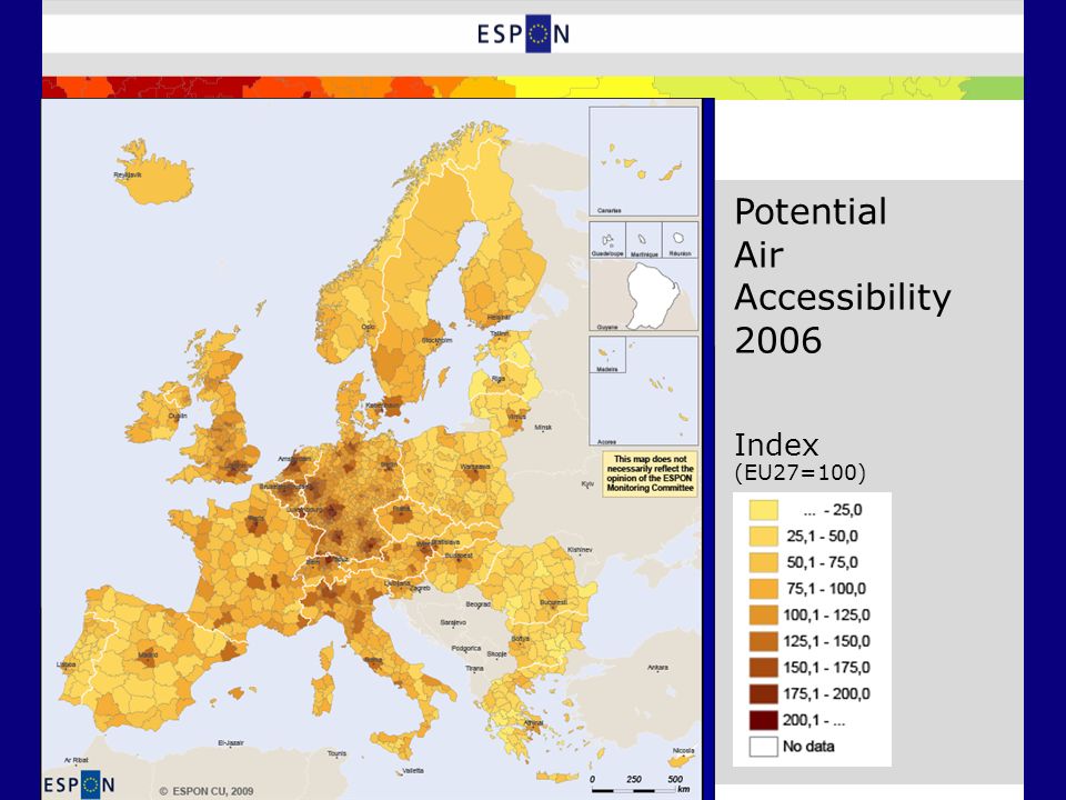 Potential Air Accessibility 2006 Index (EU27=100)
