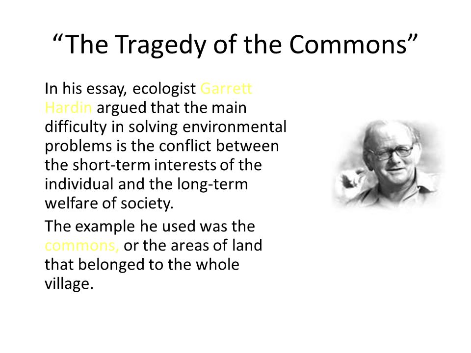 hardins tragedy of the commons essay hardins tragedy of the commons essay