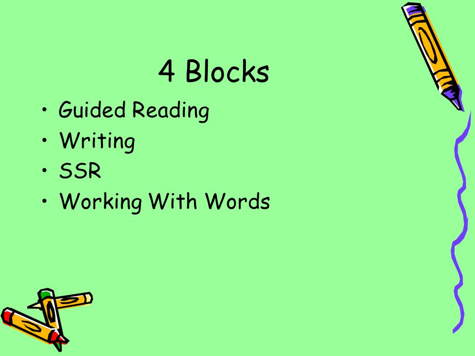 4 Blocks Guided Reading Writing SSR Working With Words