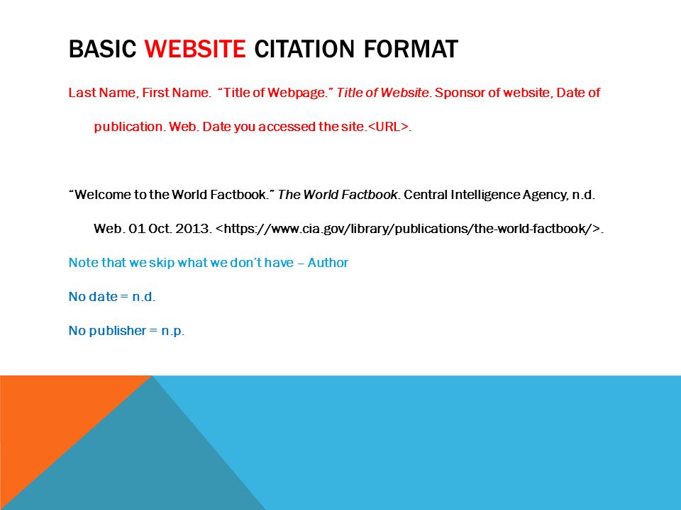 mla citation for websites