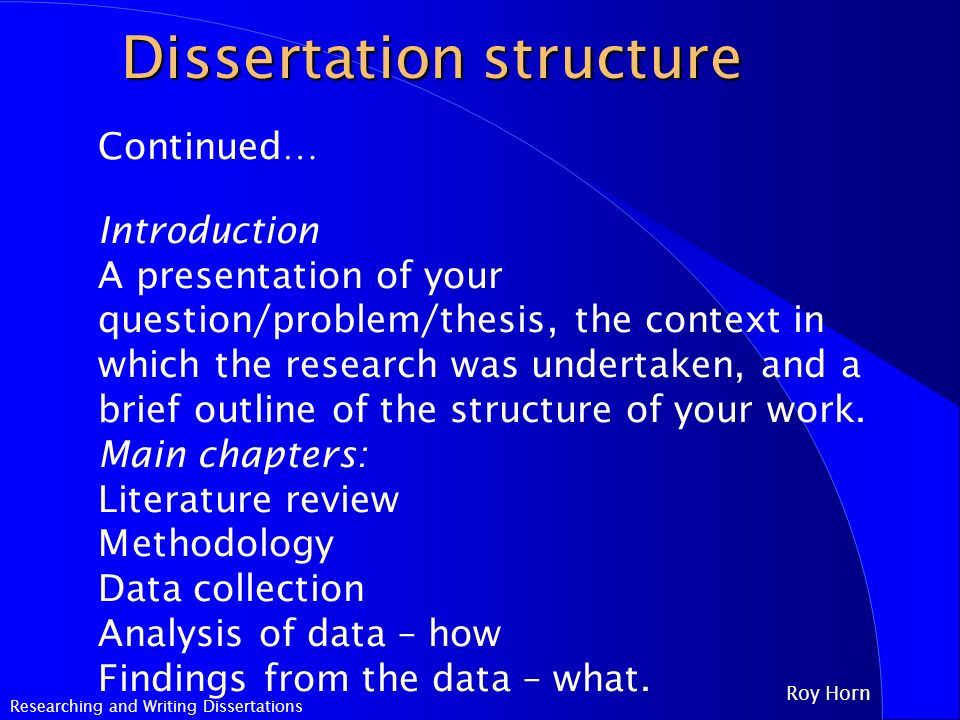 Researching And Writing A Dissertation