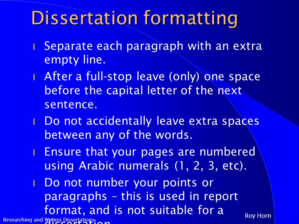Emory dissertation formatting