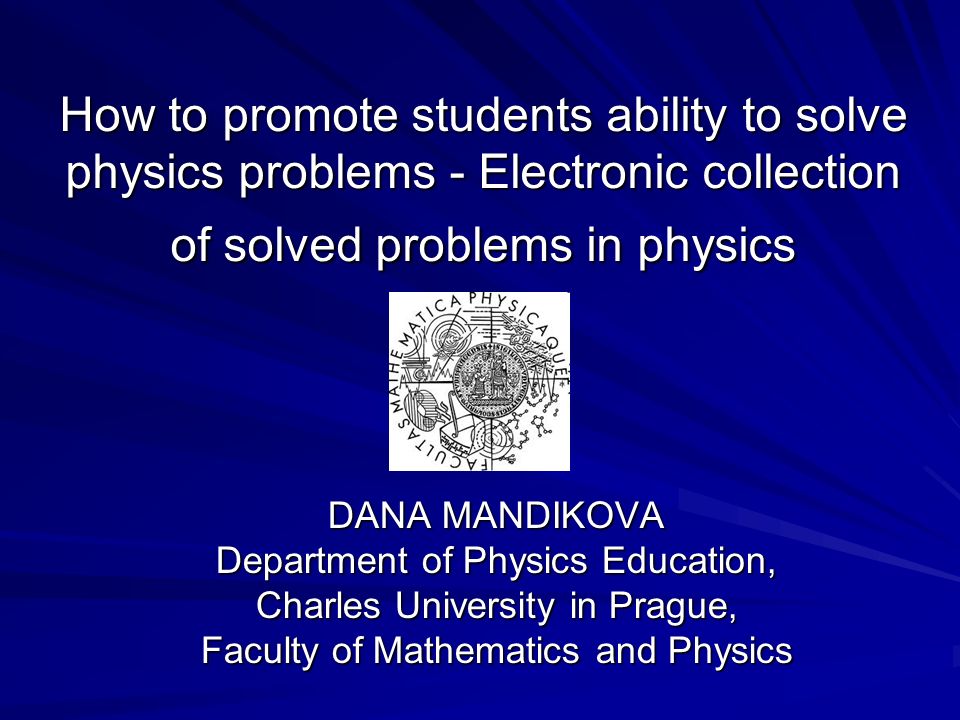 How To Solve Problems In Physics