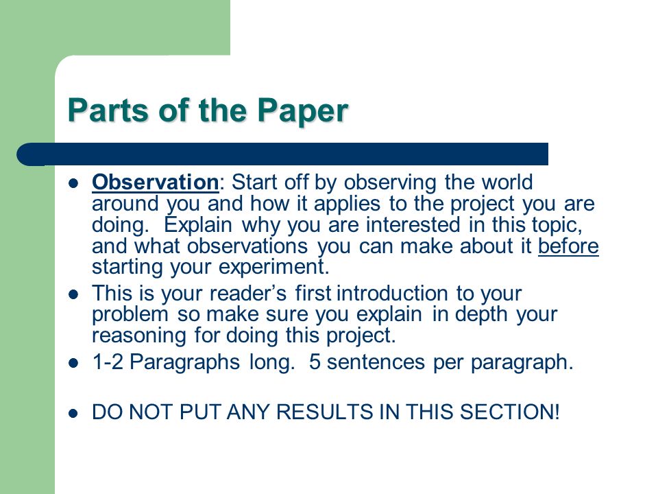How To Write A Research Paper For Science Fair