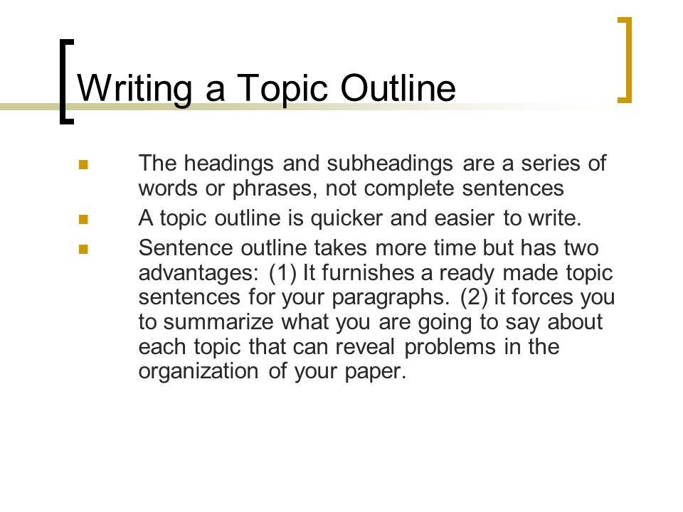 topic outlines topic outlines