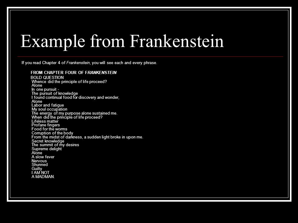 Essay Questions For Frankenstein
