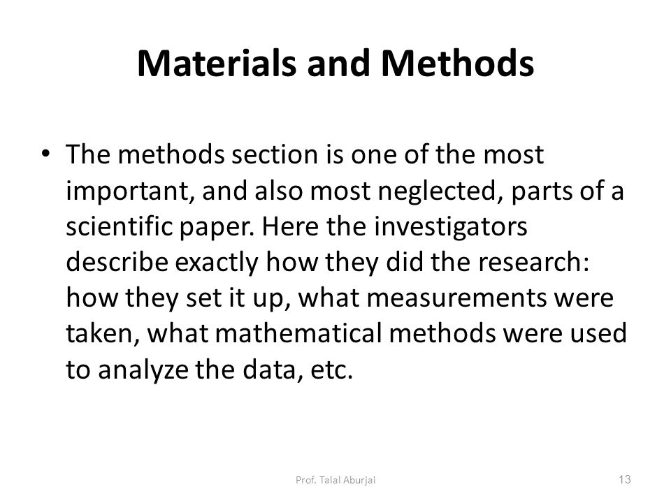 Materials And Methods In Research Paper