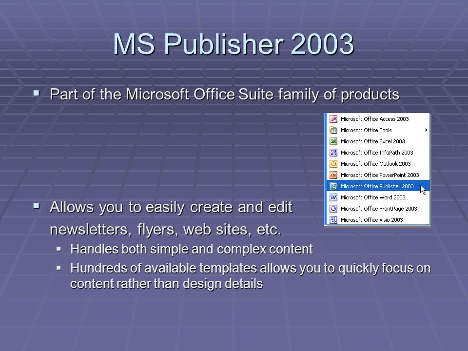 microsoft publisher 2003 templates