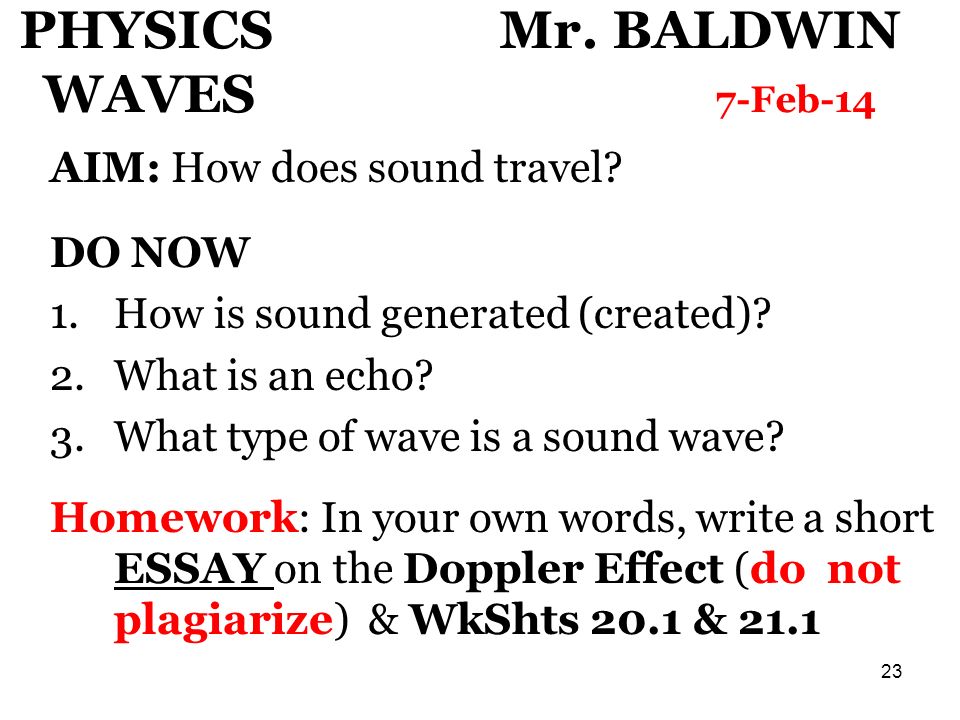 Physics sound essay
