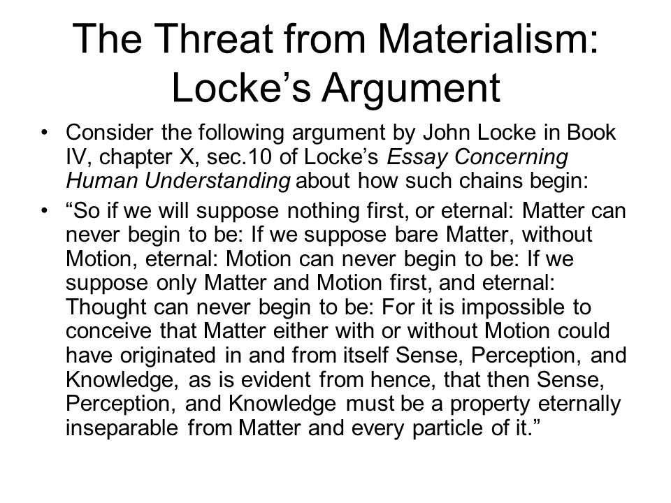 Argumentative essay on john locke