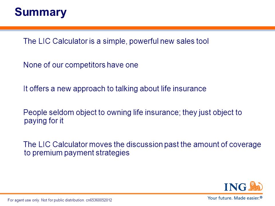 Ing Life Insurance My Term Plan Premium Calculator 44billionlater For Agent Use Only Not Public Distribution Cn A Powerful New Ing Life Insurance My Term Plan 44billionlater