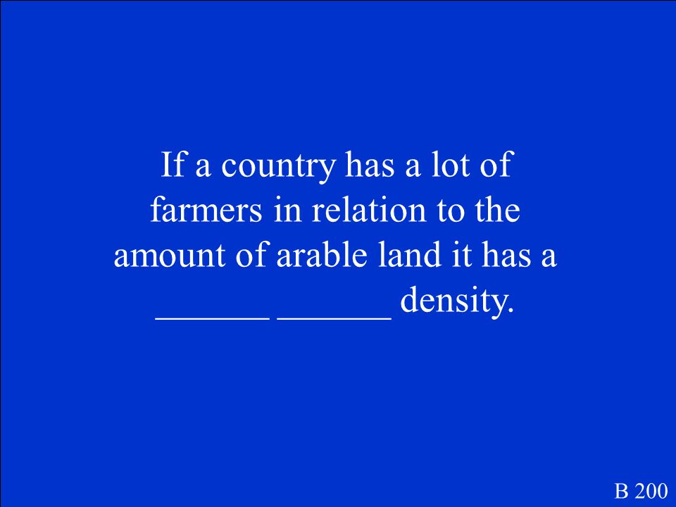 What is arithmetic (population) density B 100