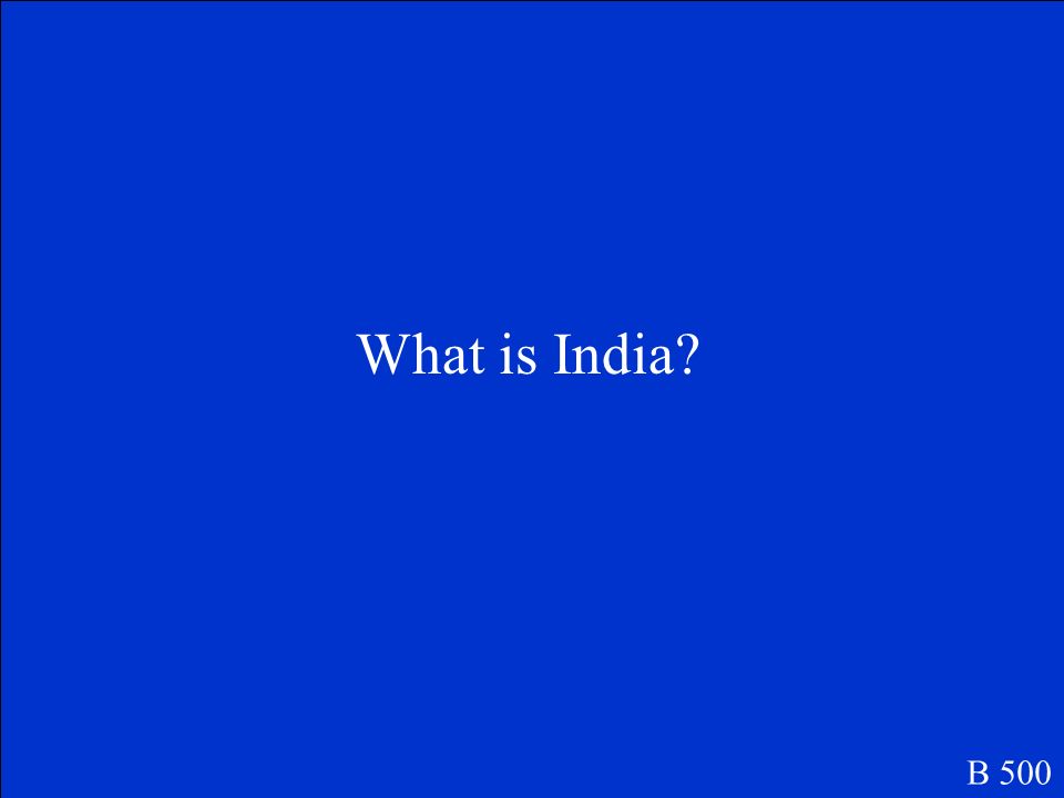 Of the following, this country has the highest arithmetic density: India, Afghanistan, China B 500