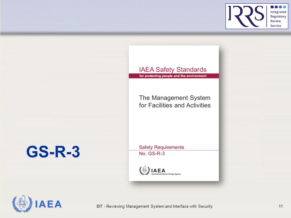 IAEA GS-R-3 BIT - Reviewing Management System and Interface with Security11